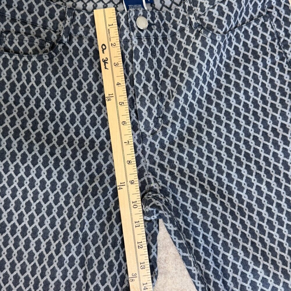 Doncaster Collection Blue Geometric Bootcut Pants Stretch Size 8 - Picture 7 of 13